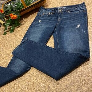 Aeropostale Blue Skinny Jeans Distressed 6 Reg Denim